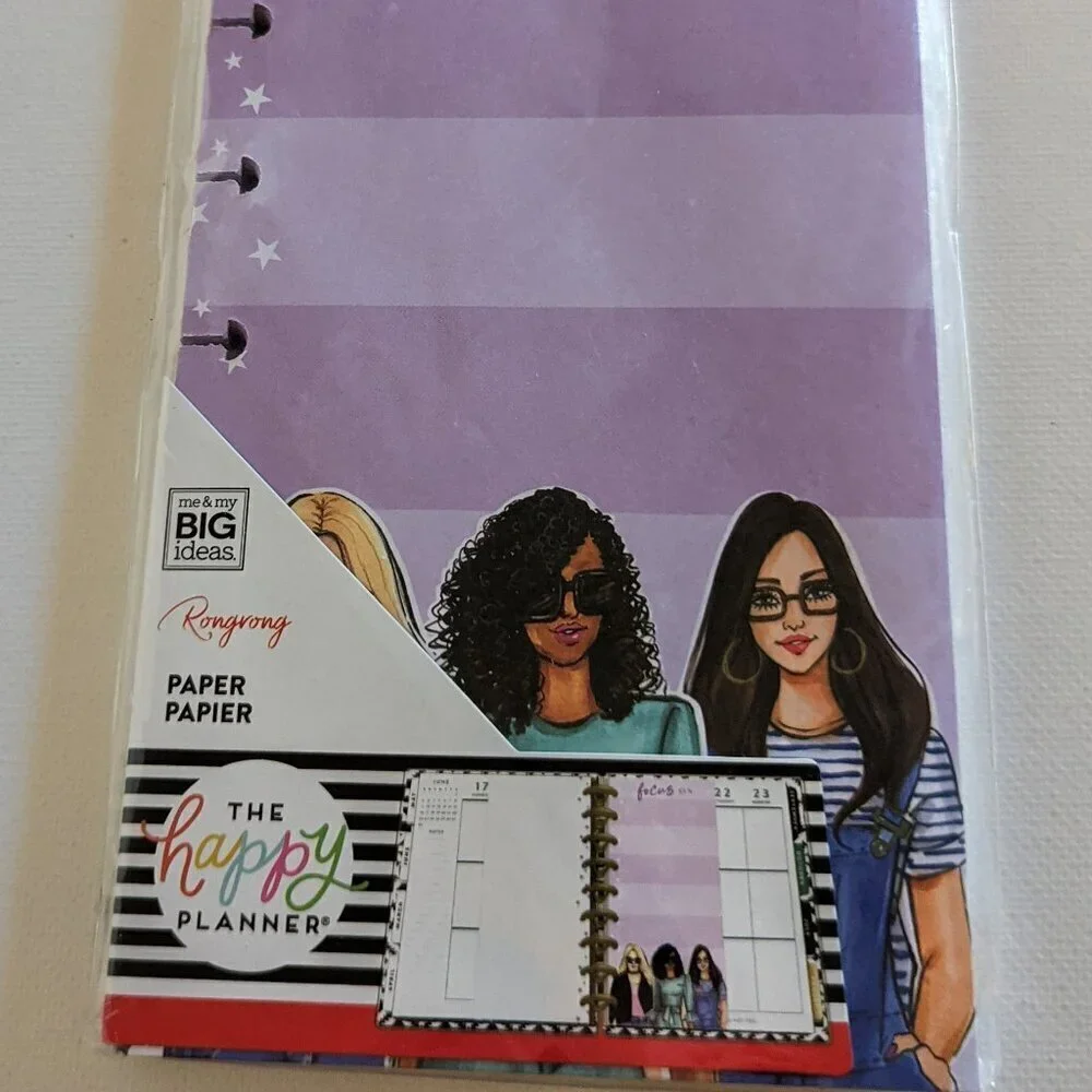 NWT Happy Planner Rong Rong Focus On 60 pgs Purple Half Sheet Paper Pack Fashion